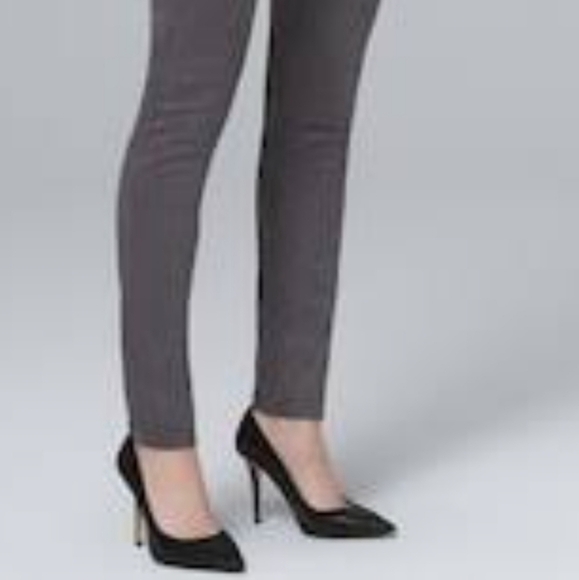 White House Black Market The Leggings Gray Ultrasuede Faux Leather Leggings - Picture 3 of 4